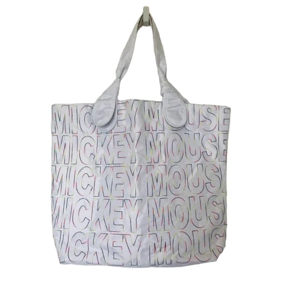 Disney Parks Mickey Mouse Tote Bag Rainbow White